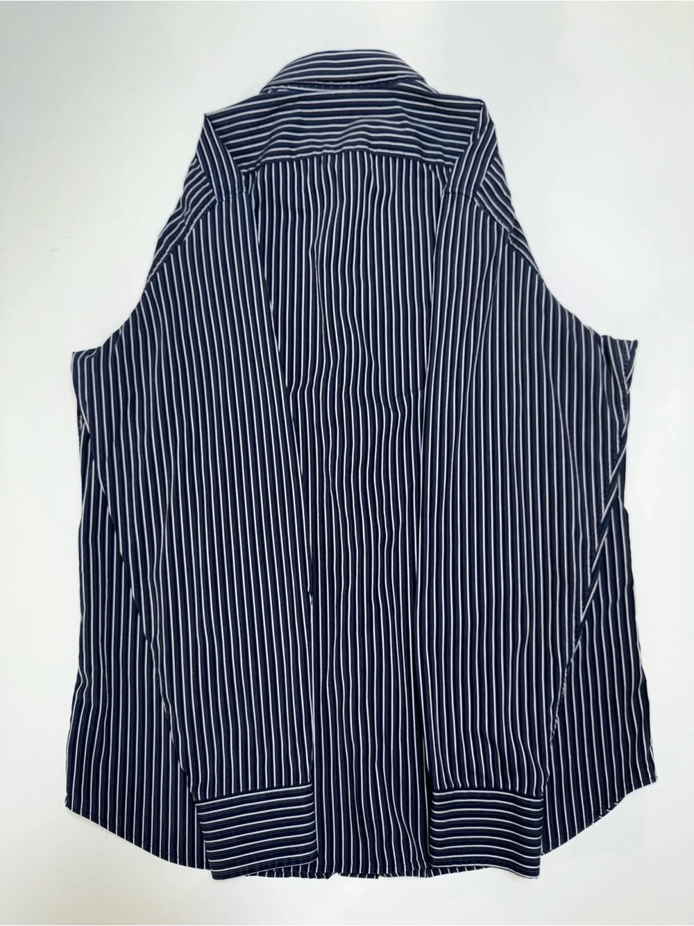 Banana Republic Slim Fit Blue/White Striped Dress Shirt 15-15.5, M Stretch